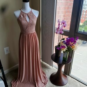 Morgan & Co Blush Pink Prom Dress, floor length